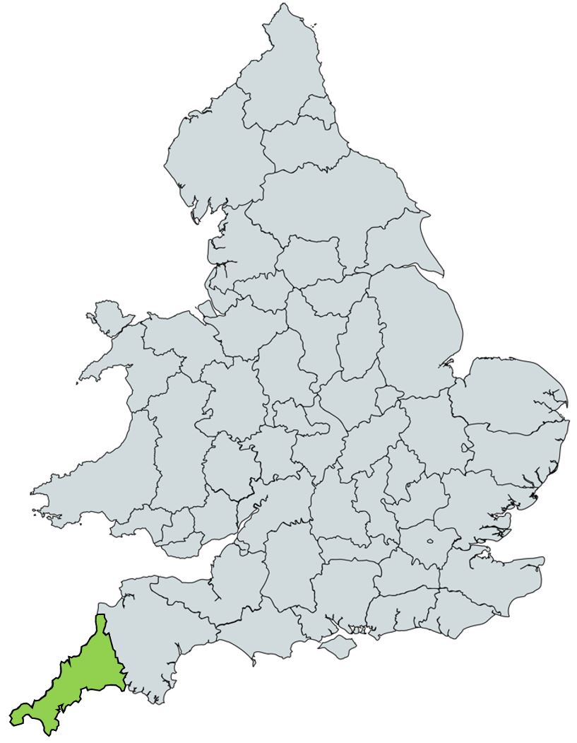 map of cornwall